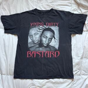 y2k Distressed faded young dirty bastard graphic band tee sz L goth streetwear